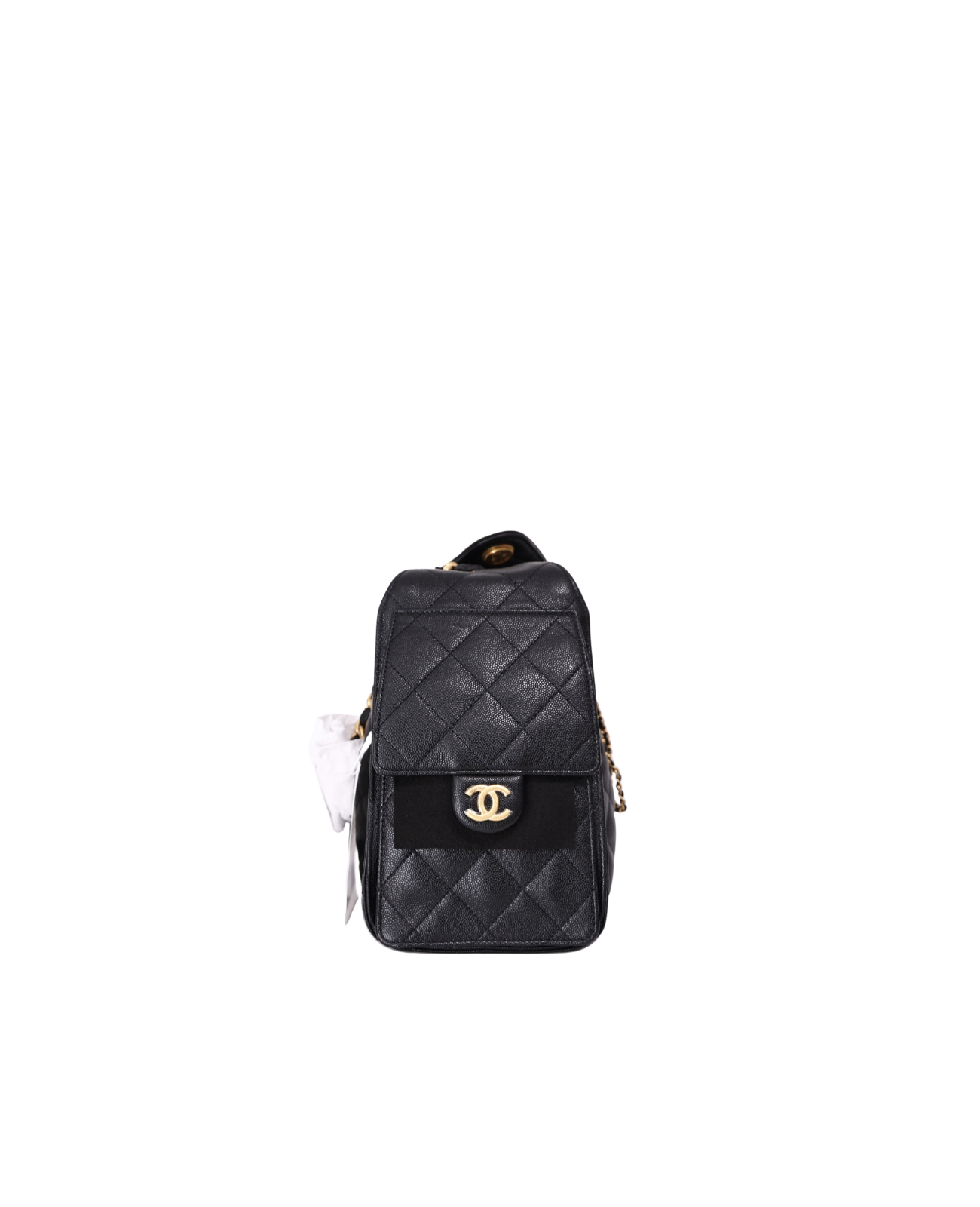 Chanel 25 Small in Black Caviar Leather with Gold Hardware