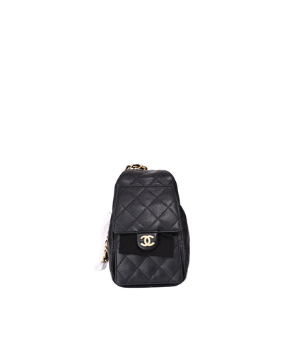 Chanel 25 Small in Black Caviar Leather with Gold Hardware