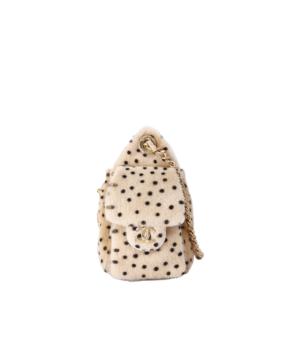 *HOT* Chanel 26A Matthieu Blazy 25 Mini Handbag in Light Beige/Black Lambskin Leather with Gold Hardware