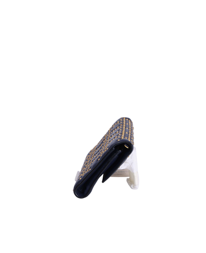 Dior Cannage Stud Wallet on Chain in Navy Lambskin Leather with Gold Hardware (Contact to Enquire)