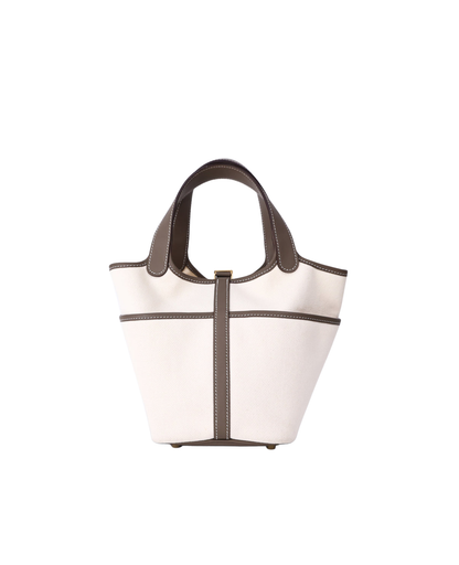 Hermès Picotin Cargo 18 in Étoupe/Ecru Canvas/Leather with Gold Hardware (Contact to Enquire)