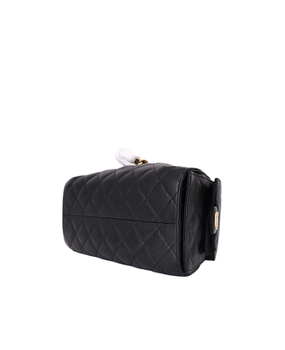 Chanel 25 Small in Black Caviar Leather with Gold Hardware