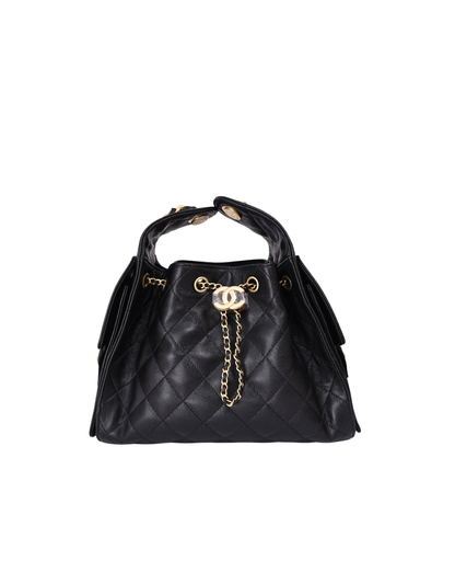 Chanel 25 Small in Black Caviar Leather with Gold Hardware