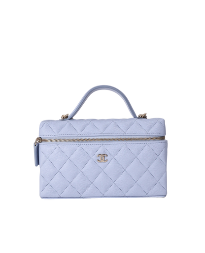 Chanel 26A Matthieu Blazy Vanity Case in Blue Caviar Leather with Gold Hardware (Contact to Enquire)